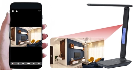 LAMPA LED Z MINI KAMERĄ SZPIEGOWSKĄ WI-FI L60 32GB PODGLĄD ONLINE NA ŻYWO
