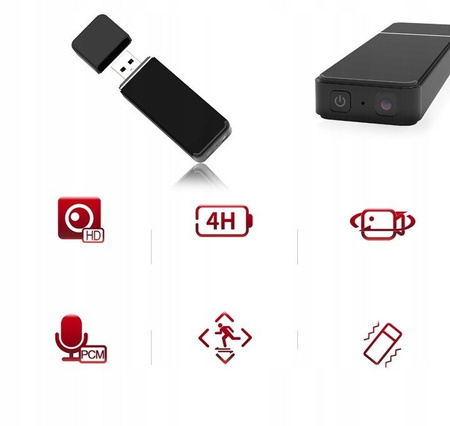 Kamera + Dyktafon UC-60 SZPIEGUJ DYSKRETNIE pendrive USB do 128GB