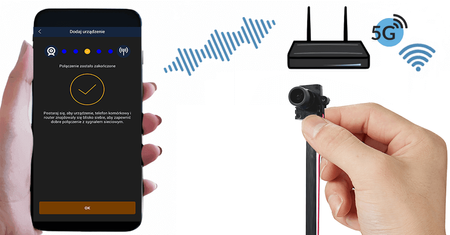 Kamera do ukrycia IP055-A1 5G Wi-Fi IR FHD + zew. mikrofon (Podgląd Na żywo) 5 GHZ
