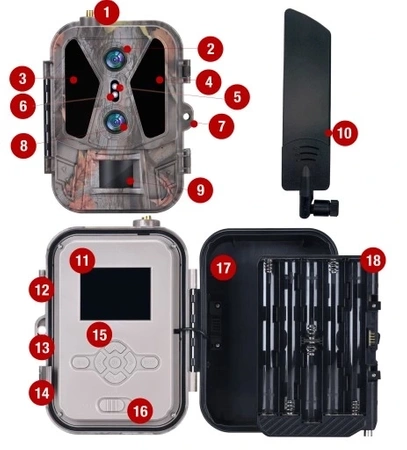 Kamera Leśna Fotopułapka 4K 4G LTE PODGLĄD na ŻYWO Aplikacja HC-950Pro AKU + preparat do wabienia dzików