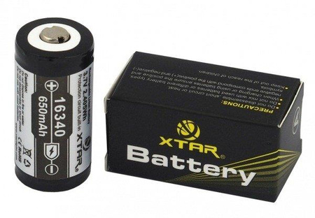 Akumulator XTAR 16340 / R-CR123 3,7V Li-ion 650mAh z zabezpieczeniem