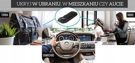 Dyktafon szpiegowski podsłuch dyskretny MKX mini 8GB 15h