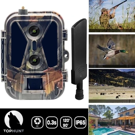 Kamera Leśna Fotopułapka 4K 4G LTE PODGLĄD na ŻYWO Aplikacja HC-950Pro AKU + preparat do wabienia dzików