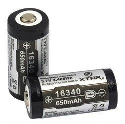 Akumulator XTAR 16340 / R-CR123 3,7V Li-ion 650mAh z zabezpieczeniem