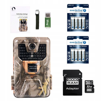 ZESTAW FOTOPUŁAPKA KAMERA HC-900A 36MPX 44 IR LED