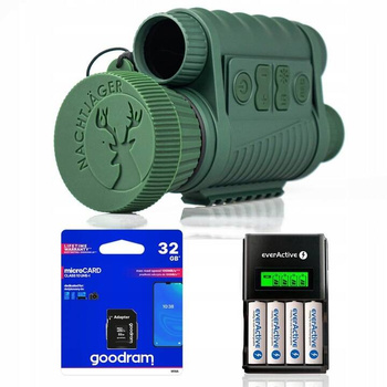 ZESTAW Noktowizor cyfrowy NachtJaeger NH-3 6x50 Zasilanie + Karta pamięci 32GB